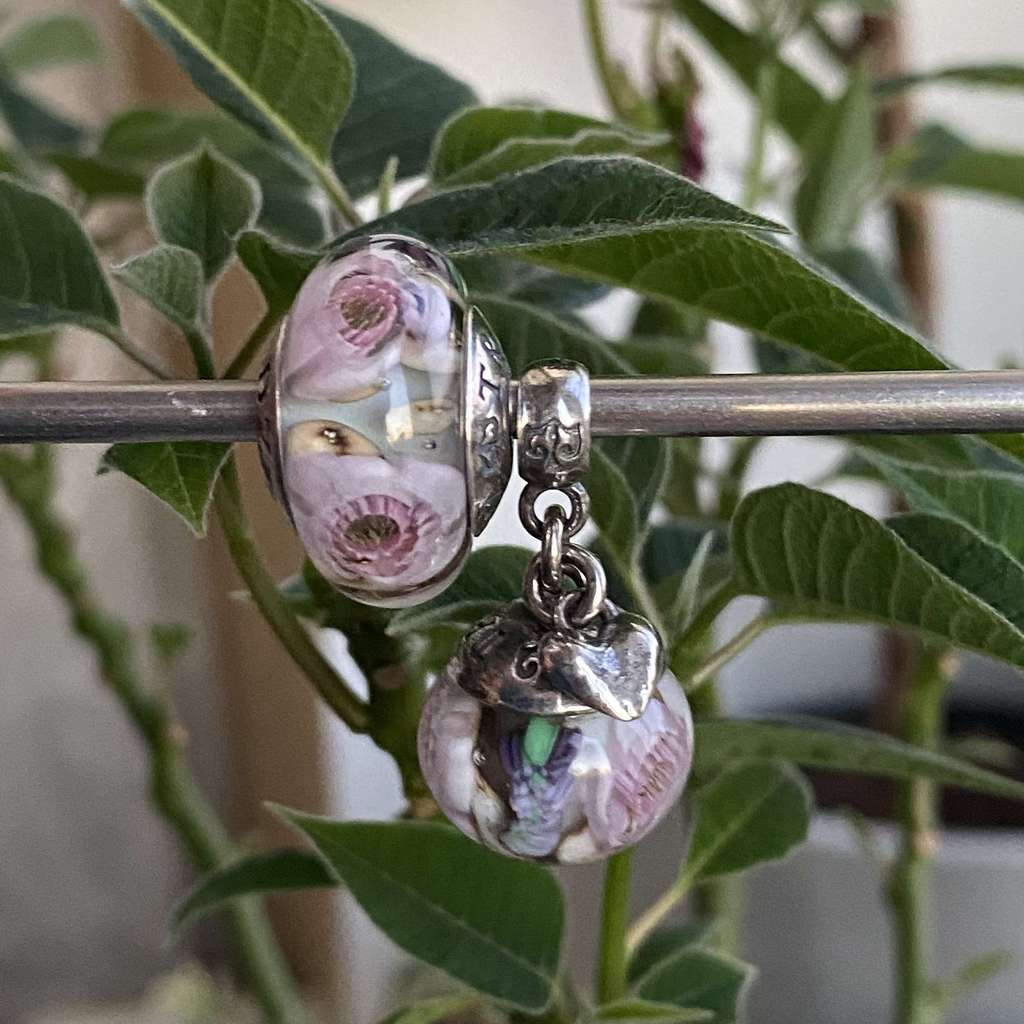 AQUARIUM SET 12 pink peony and lilac on tr grey