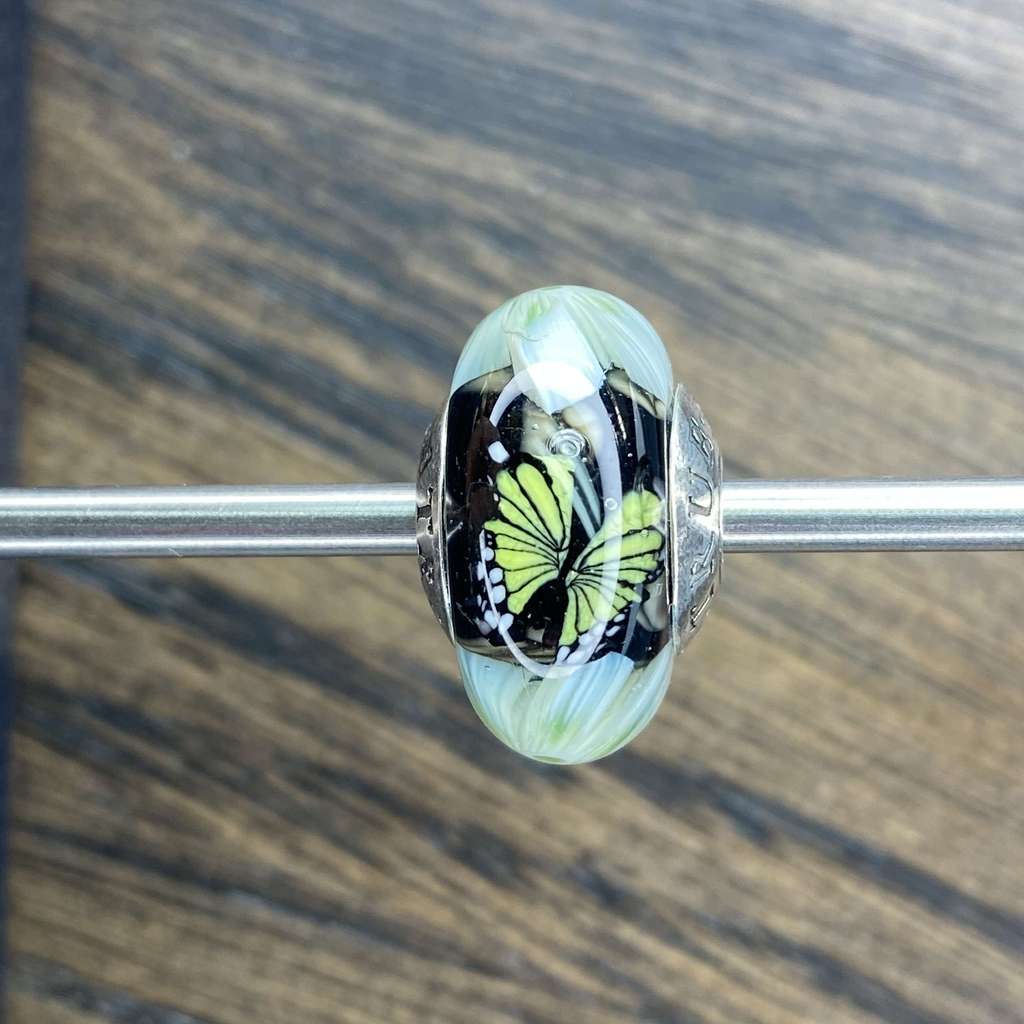 Sat AQUARIUM 8 green butterfly on black