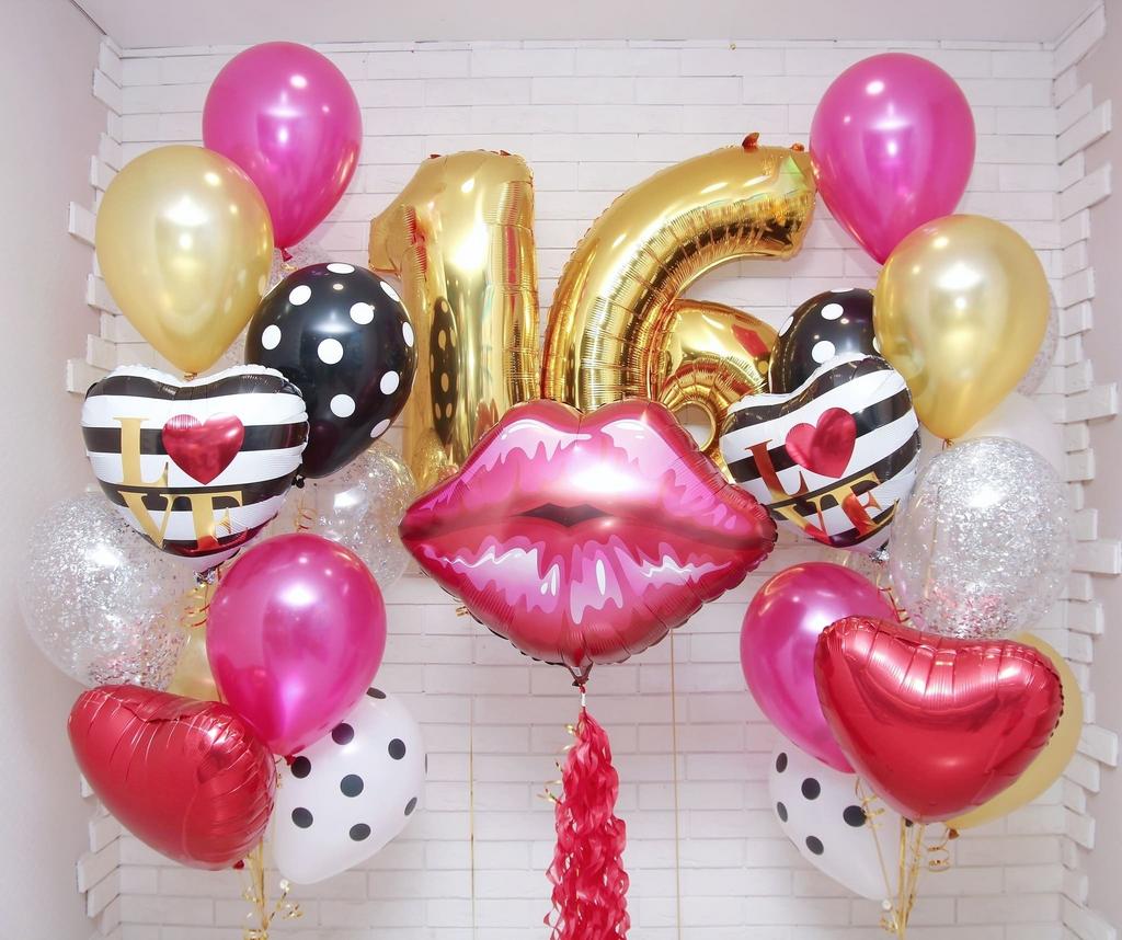 композиция из воздушных шаров для девушки