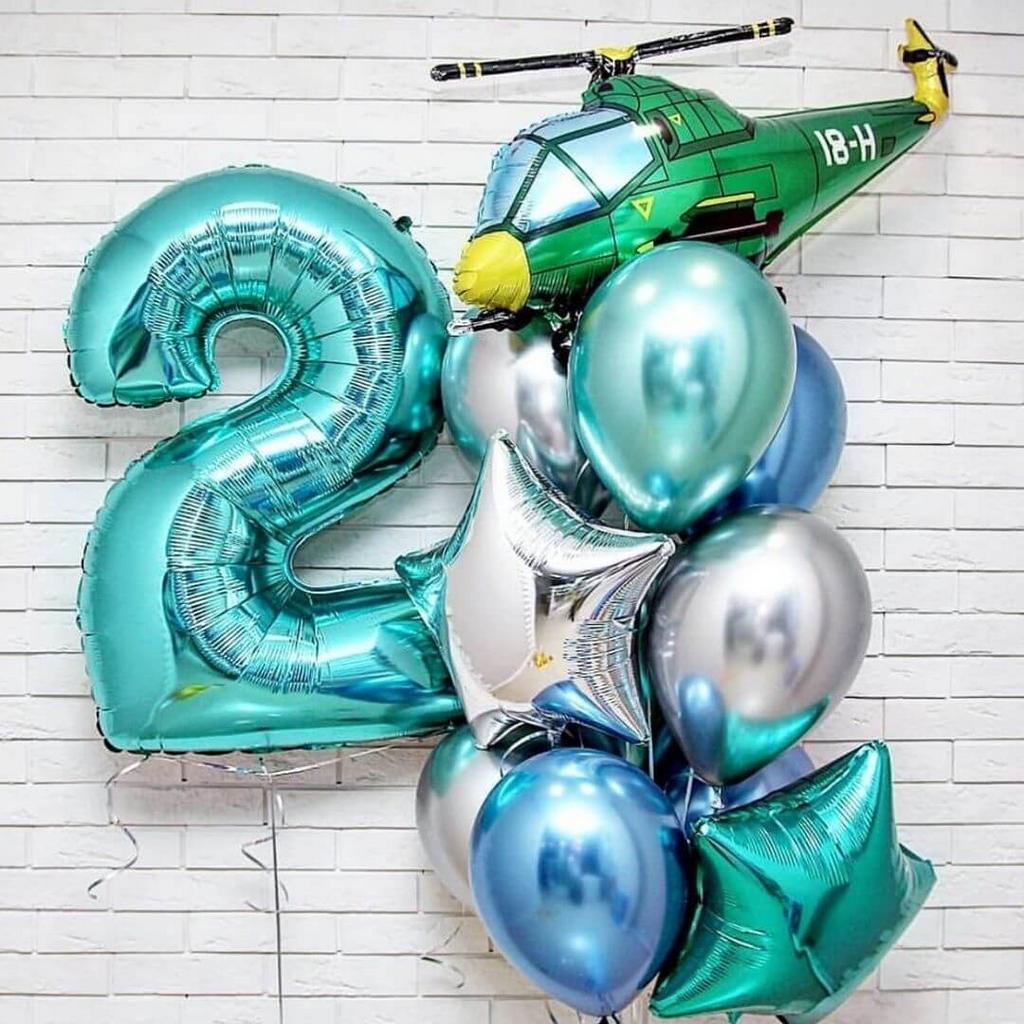 фото букета шаров для мальчика с цифрой