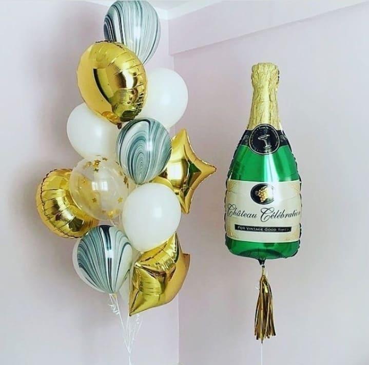 фото шаров с бутылкой шампанского