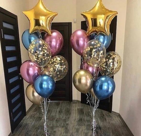 фото шаров хром со звёздами