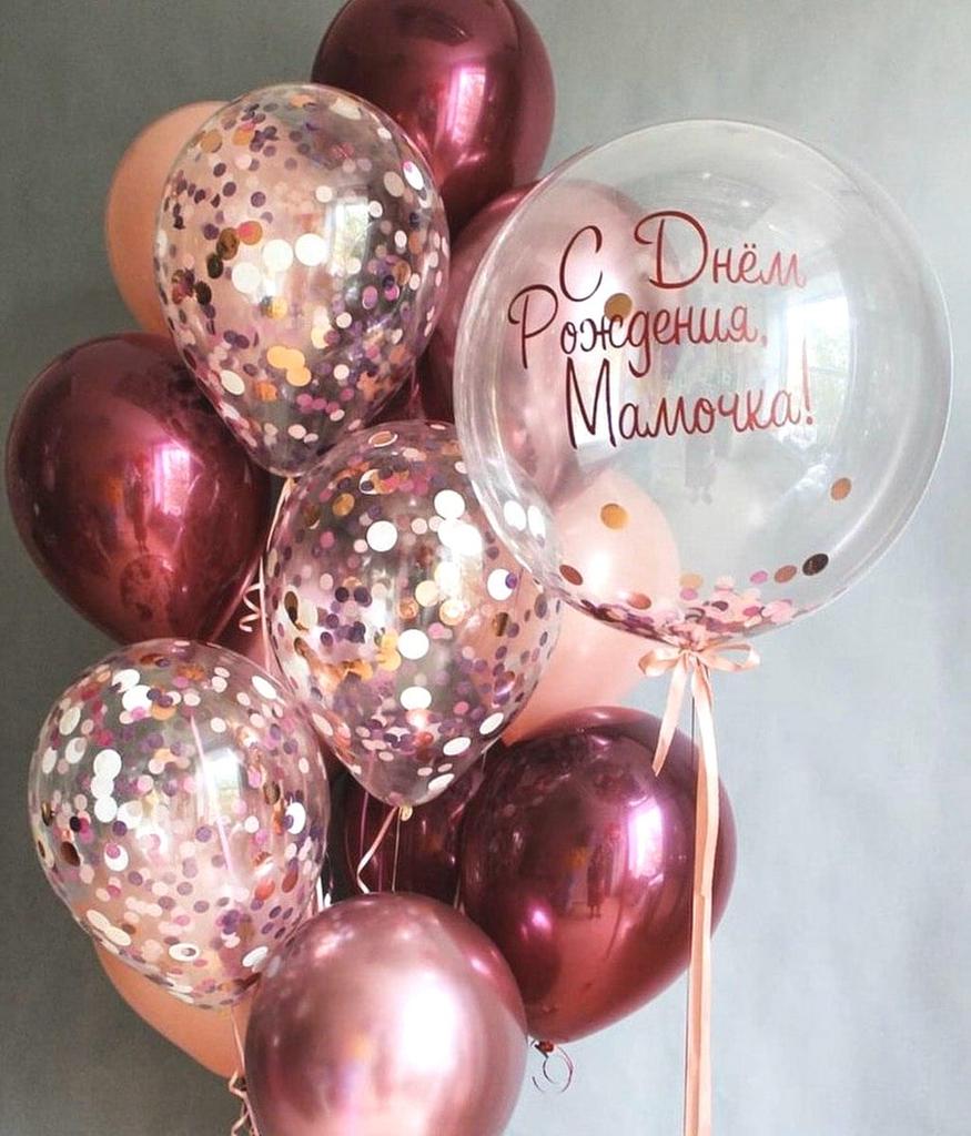 фонтан шаров бордовый с баблс фото