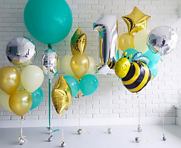 день рождения праздник сюрприз воздушные шары пчела