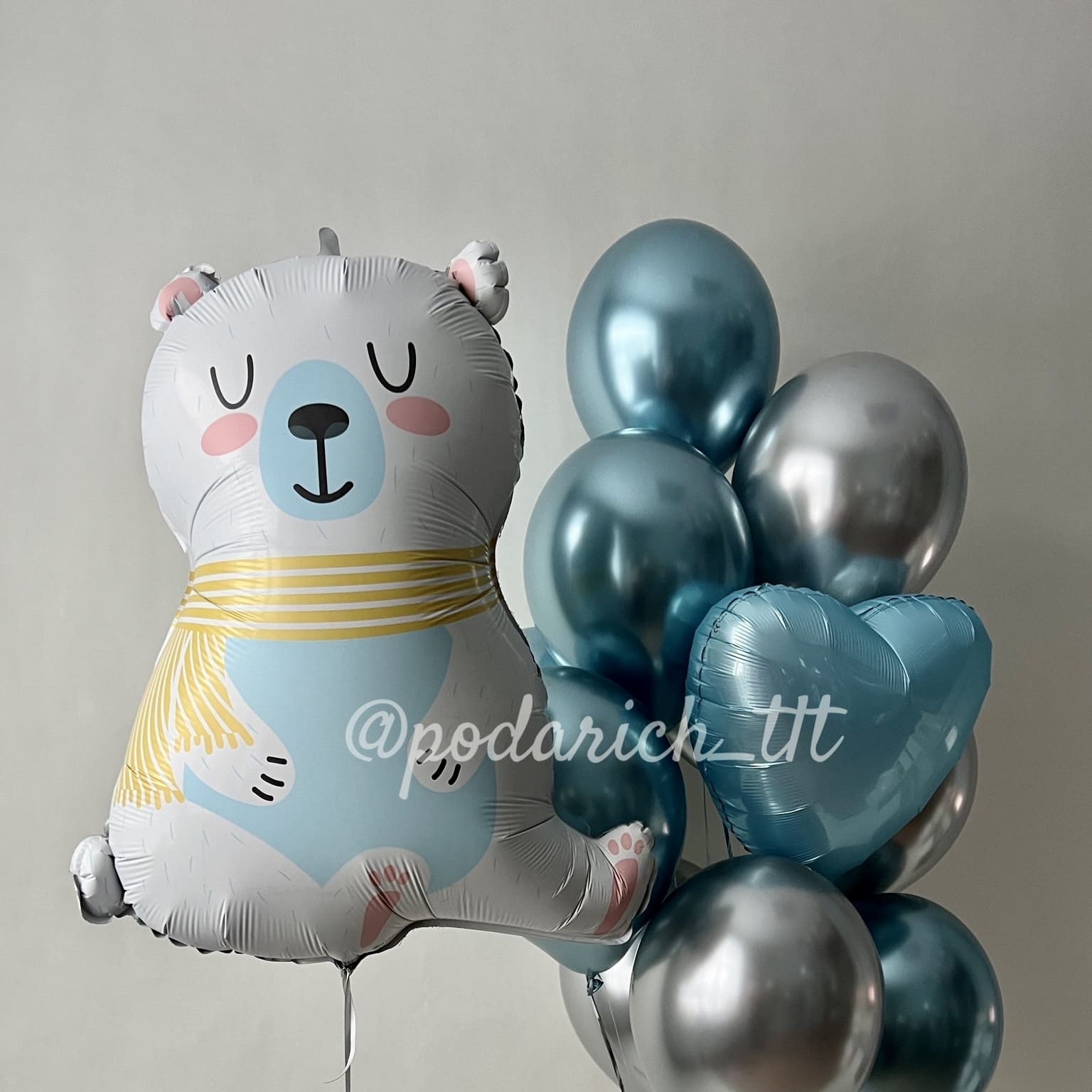 фото шары на детский праздник в синих тонах