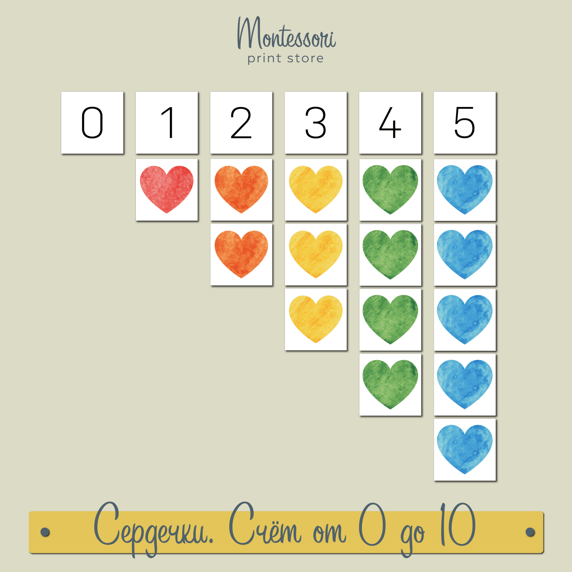 СЕРДЕЧКИ - СЧЁТ ОТ 0 ДО 10