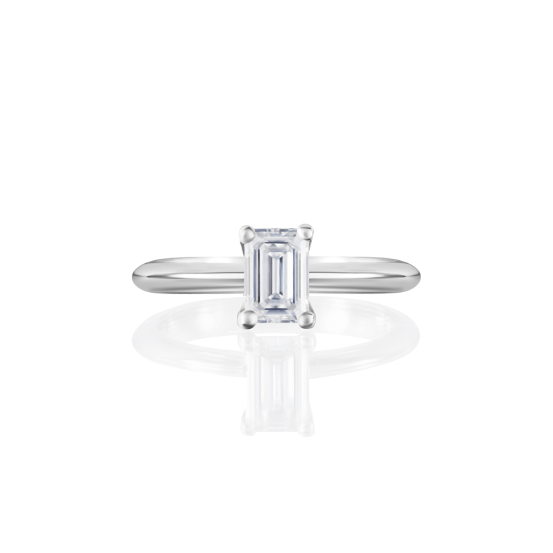 Помолвочное кольцо с бриллиантом огранки "октагон"