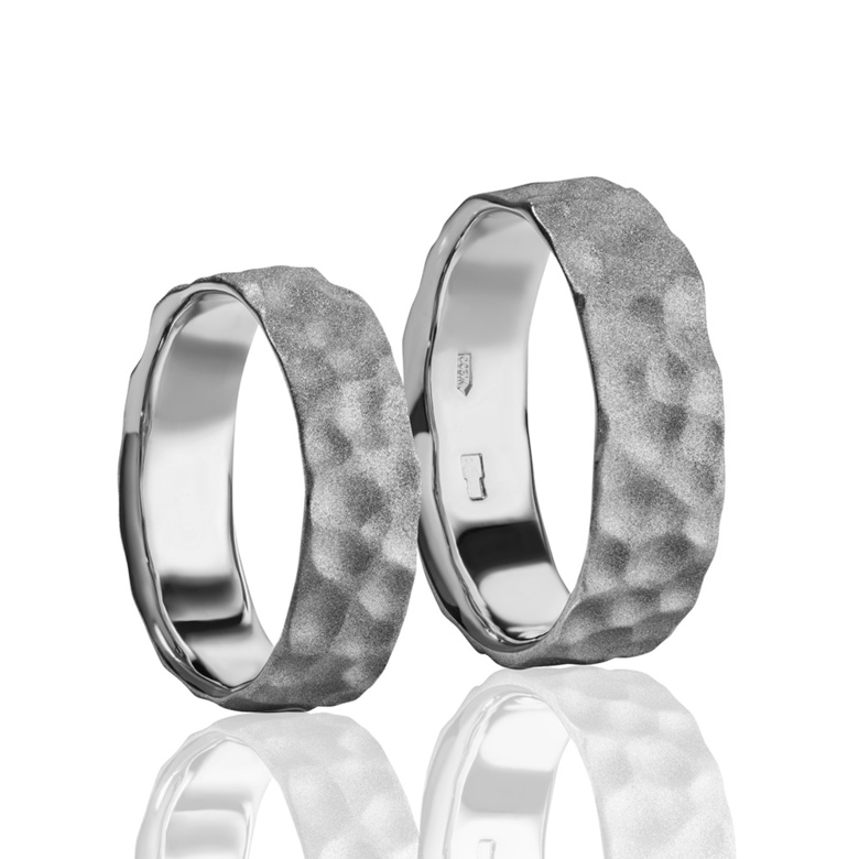 Обручальные кольца "Волны" с матовой песчаной поверхностью (от 3,5 мм)