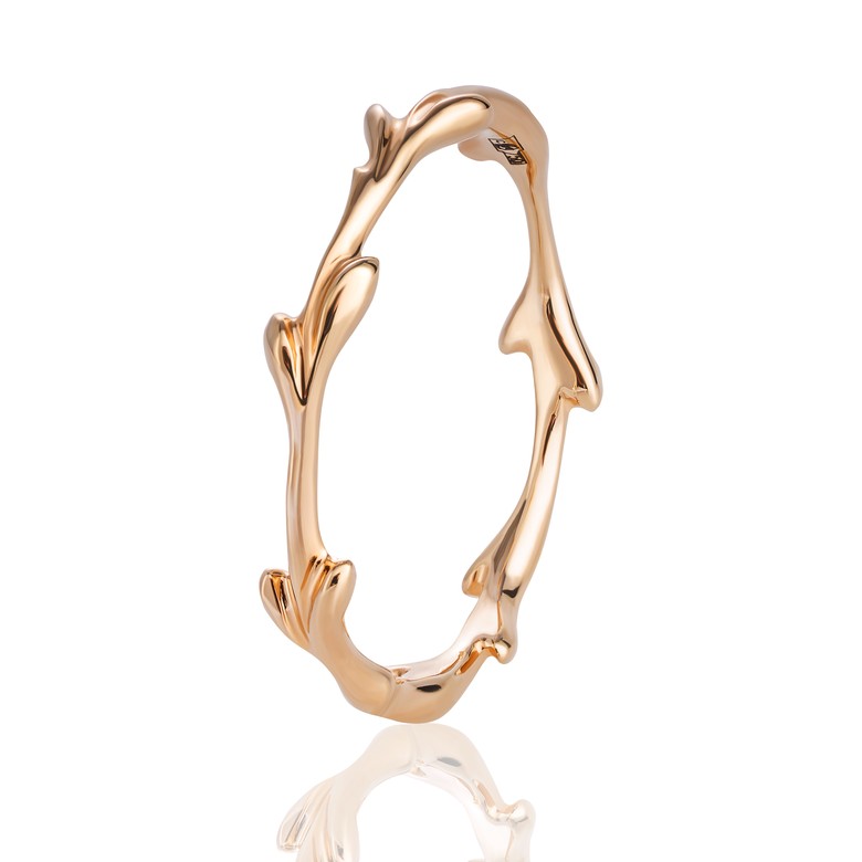 Кольцо "Веточка" из красного золота