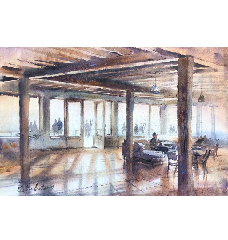 Painting “Village on mountain”