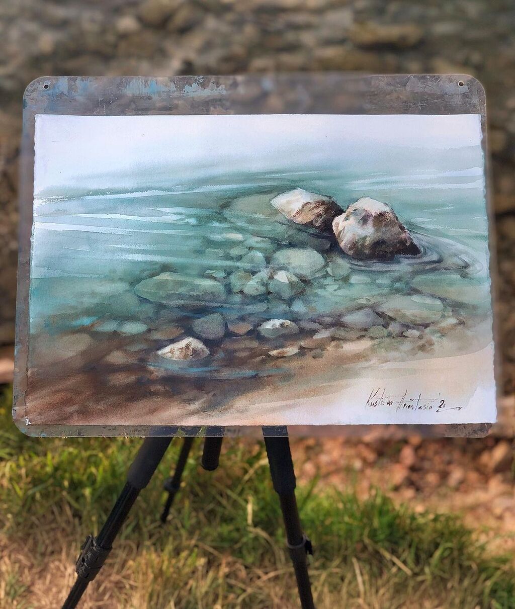 Painting “Stones in water“