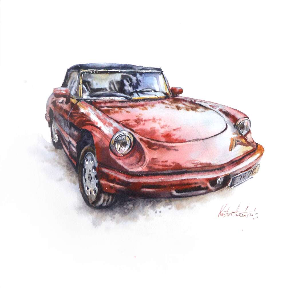 Painting “Red car “