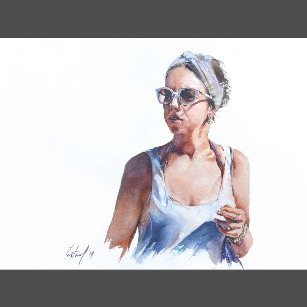 Painting “Woman with sunglasses“