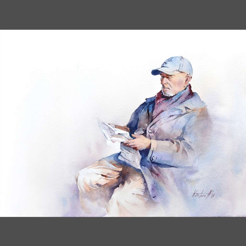 Painting “Man with a newspaper“