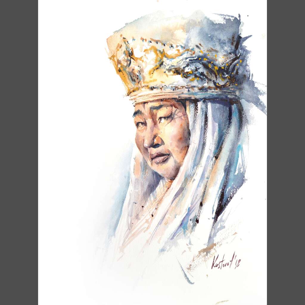 Painting “Kyrgyz old woman“