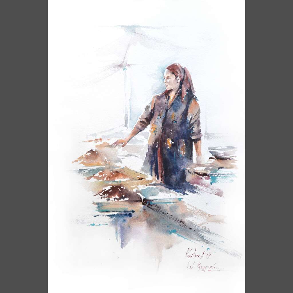 Painting “Woman at the counter“