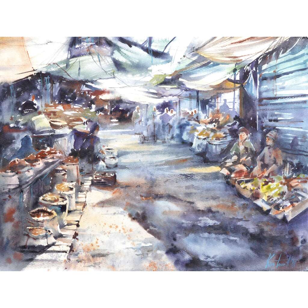 Painting “Local market“