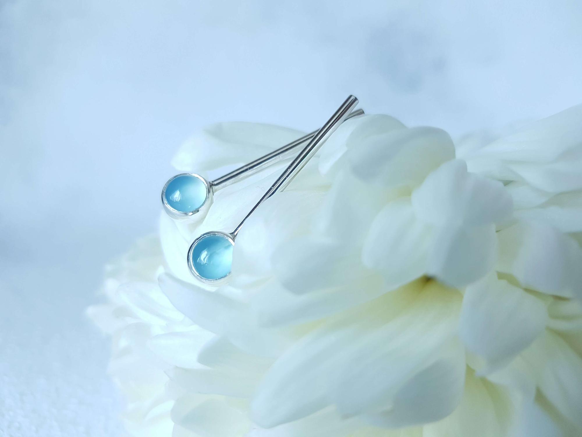 Серьги с халцедонами