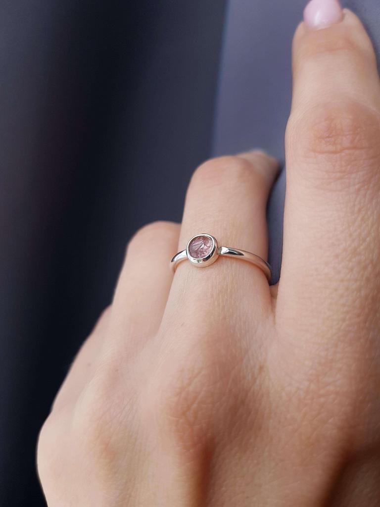 Кольцо с розовым турмалином