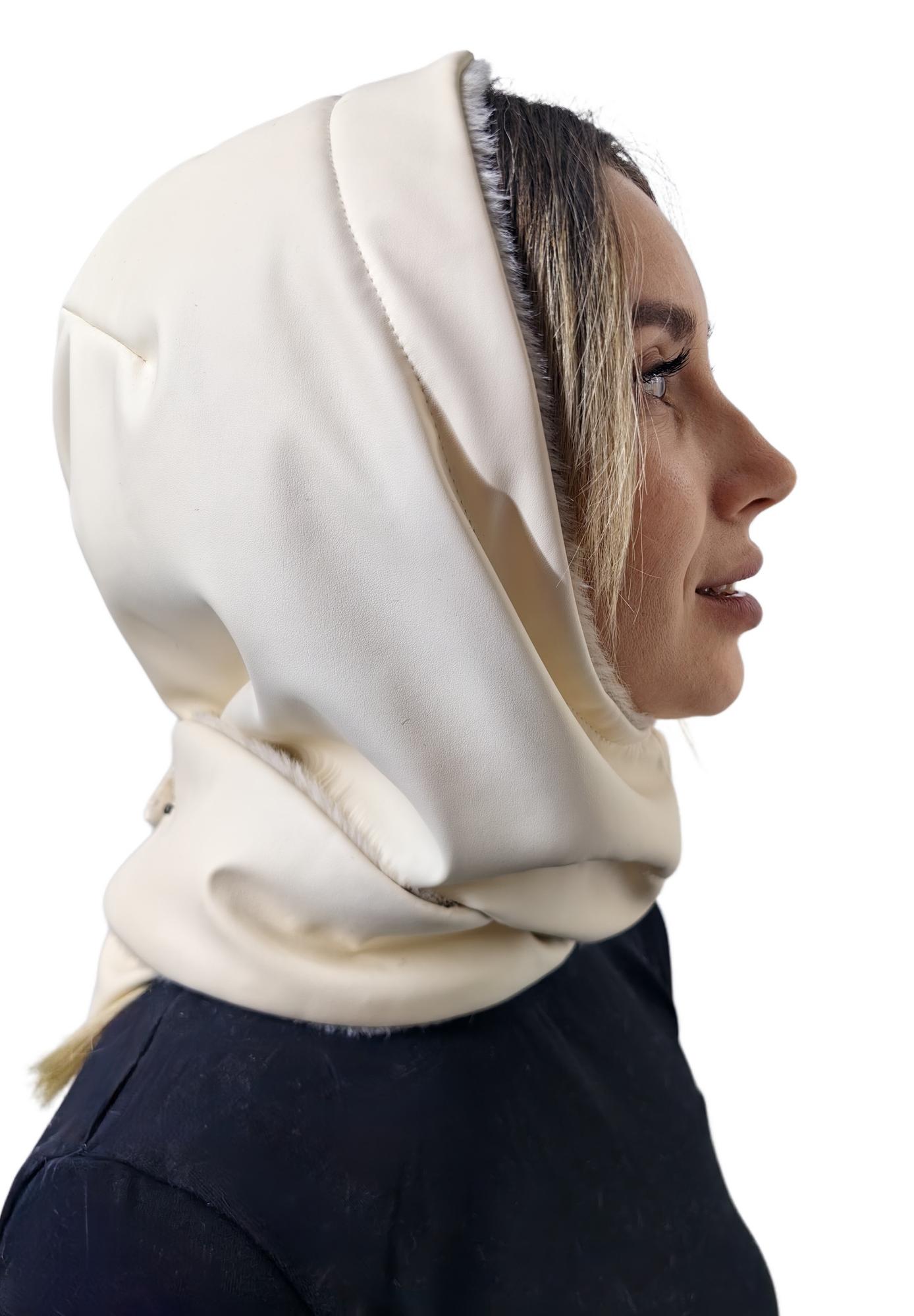 Платок из искусственной кожи на меху