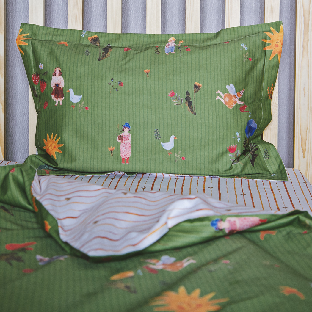 Комплект постельного белья "Ярким летом" зелёный
