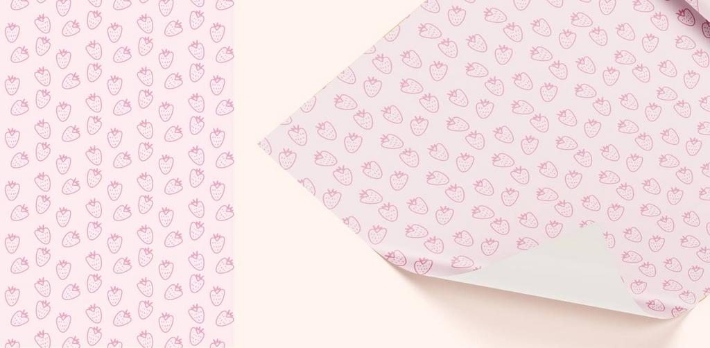 Бумага упаковочная 100*70, Клубника