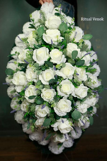 Ритуальный венок из роз "Талея", высота 105см