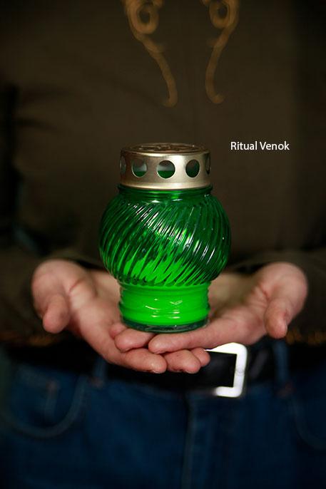 Стеклянные Лампады цвет "Трава"  (малая)