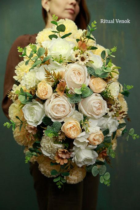 Ритуальный венок искусственный " Айрис" высота 60см