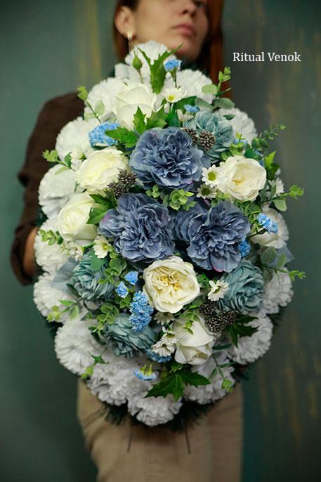 Траурный  венок "Лазурь" высота 60см