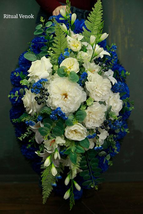 Траурный венок из искусственных цветов" Астория " ,высота 90 см