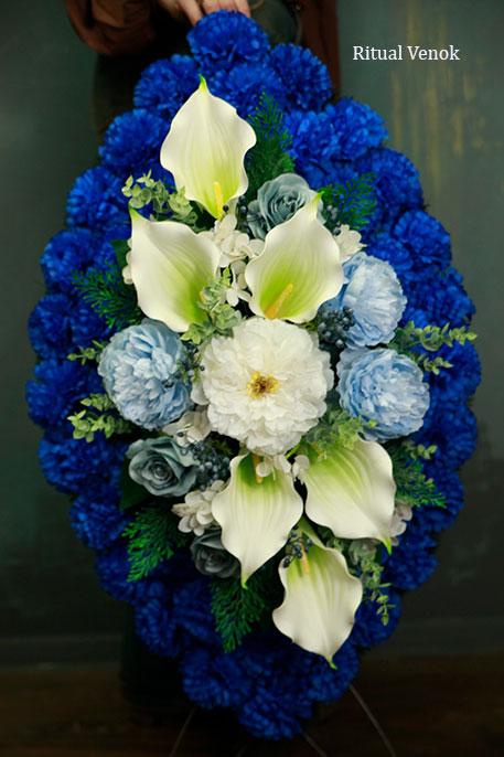 Венок из искусственных цветов "Анемон" высота 90 см