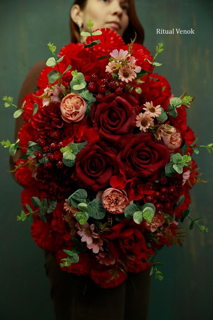 Венок из искусственных цветов "Альбион" высота 60см