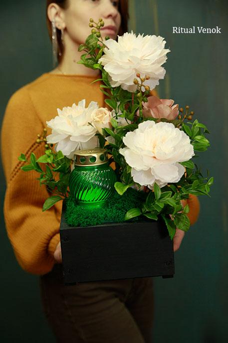 Композиция  с лампадкой "Эллада", высота 40 см\ ширина 25см