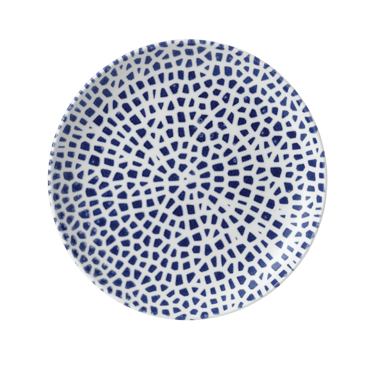 Тарелка безбортовая десертная, 16 см, голубая, Dudson Mosaic