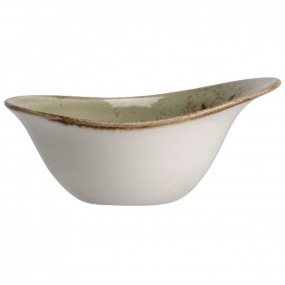 Салатник/суповая тарелка асимметричная 18*14 см (450 мл), цвет - зеленый, CRAFT GREEN, STEELITE