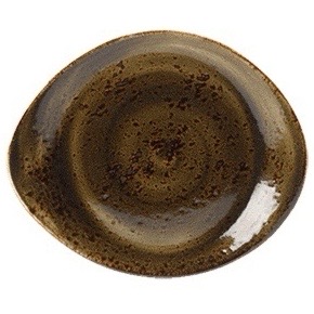 Тарелка асимметричная 25,5х20,5 см, цвет - коричневый, CRAFT BROWN, STEELITE