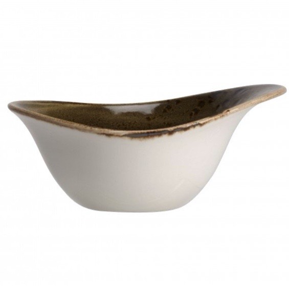 Салатник/суповая тарелка асимметричная 18*14 см (450 мл), цвет - коричневый, CRAFT BROWN, STEELITE