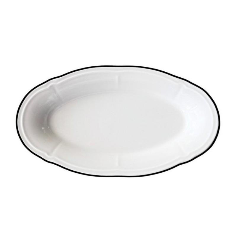 Блюдо овальное 33 см, ID FINE, Line черный