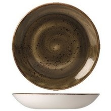 Тарелка глубокая круглая, 21,5/29 см, коричневая, CRAFT, STEELITE
