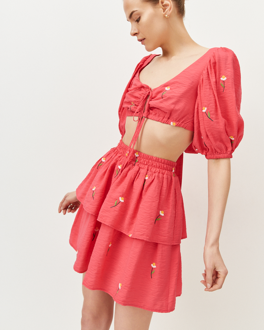 Юбка ярусная мини