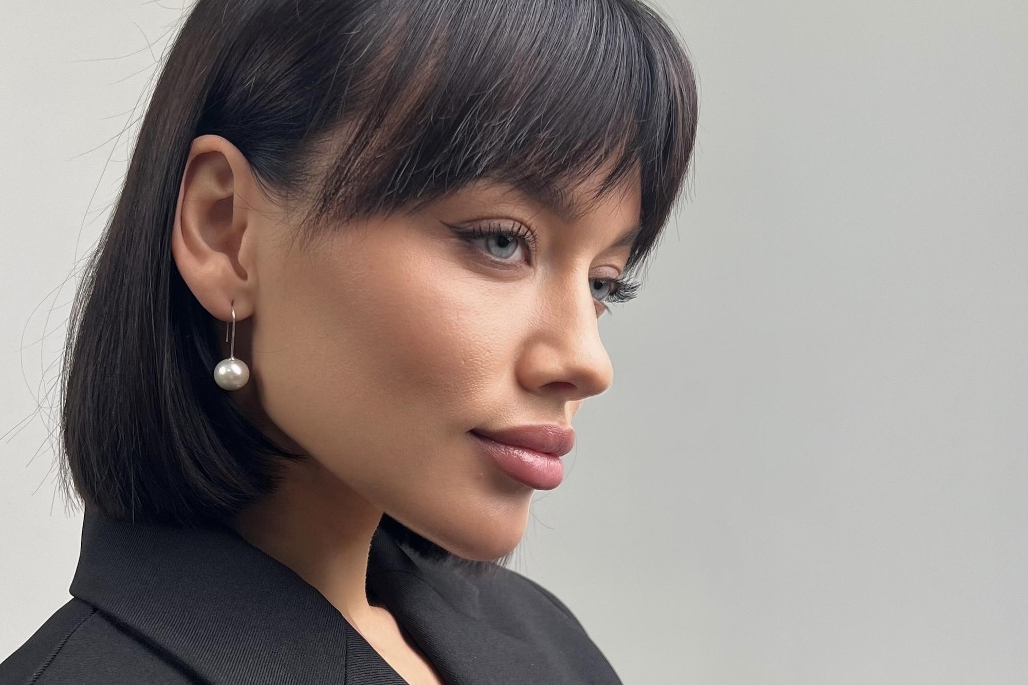 Серьги с крупным жемчугом BOMB