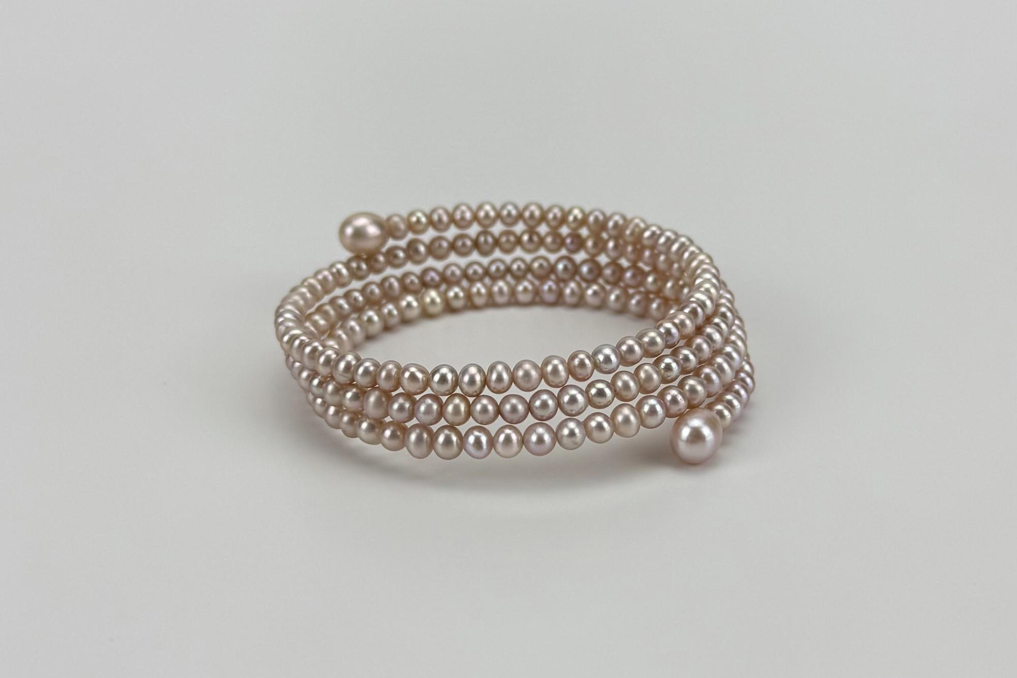 Браслет из натурального розового жемчуга SWIRLS