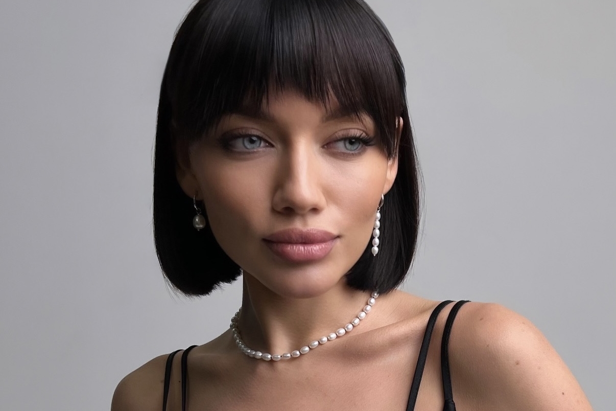 Асимметричные серьги с натуральным жемчугом DIFFY