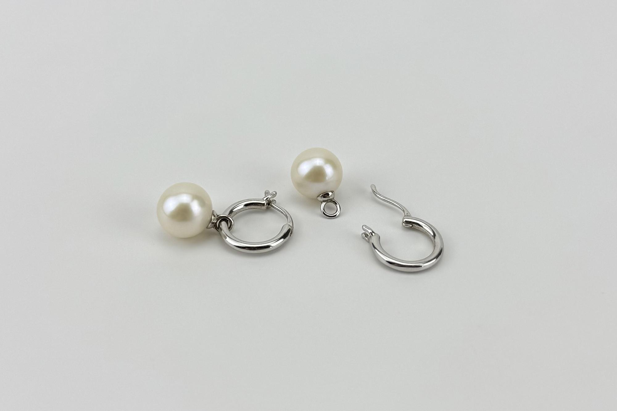 Серьги с подвесками из натурального жемчуга COCO