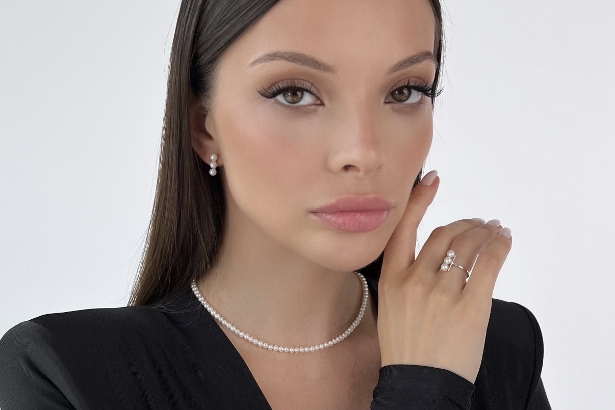 Комплект украшений из натурального жемчуга TRINITY