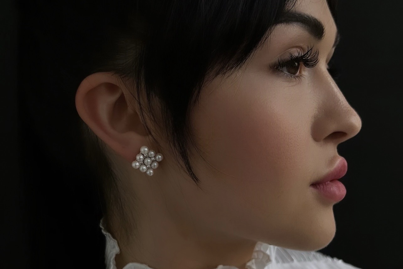 Серьги гвоздики с натуральным жемчугом OPERA