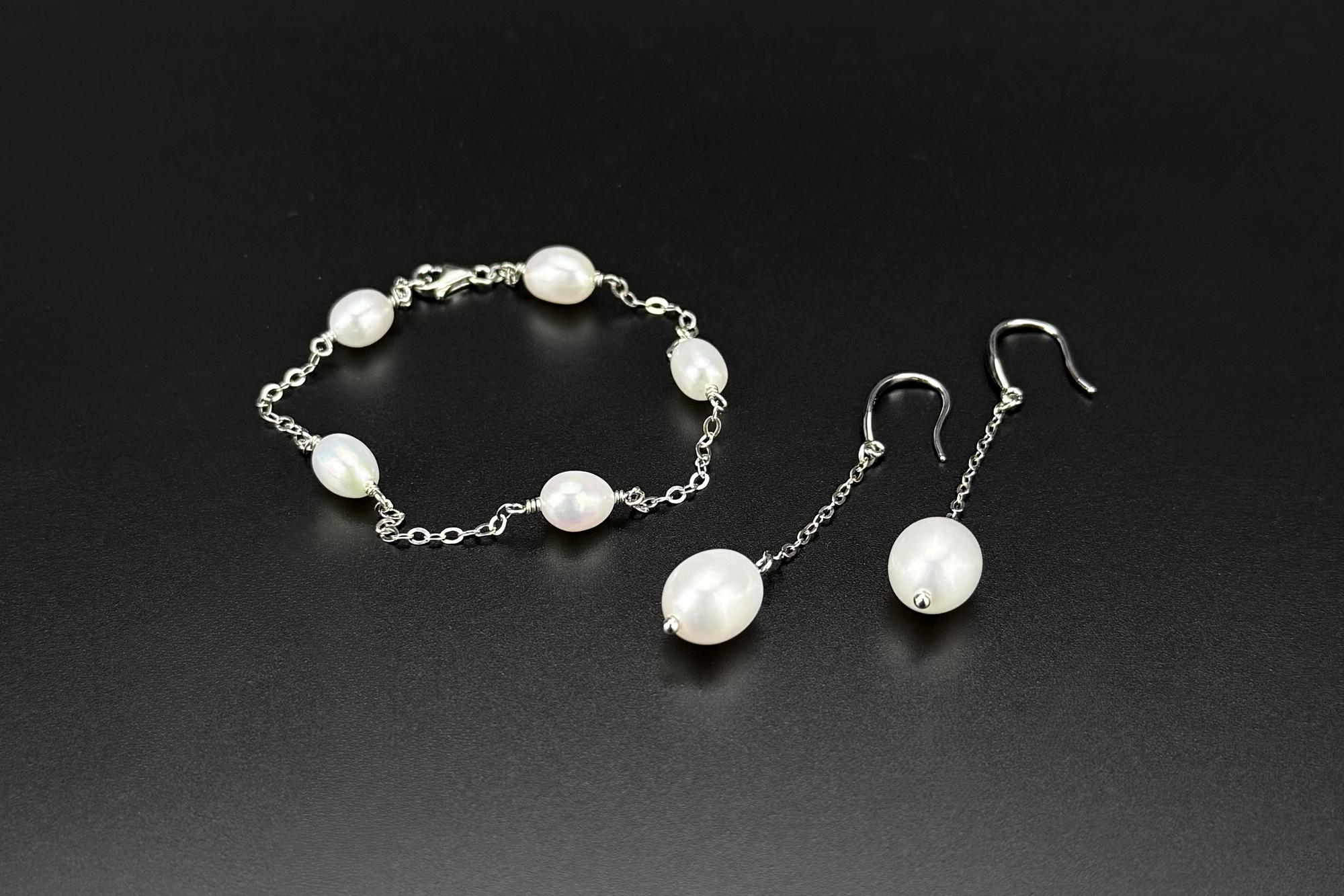 Комплект украшений из натурального жемчуга ELEMENT