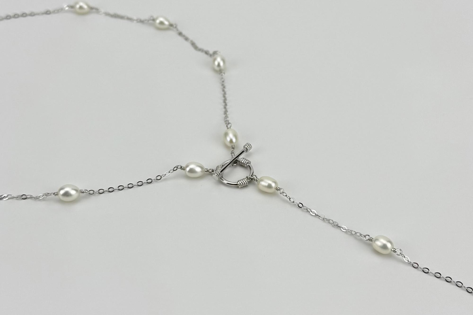 Колье-галстук из натурального жемчуга DARLI