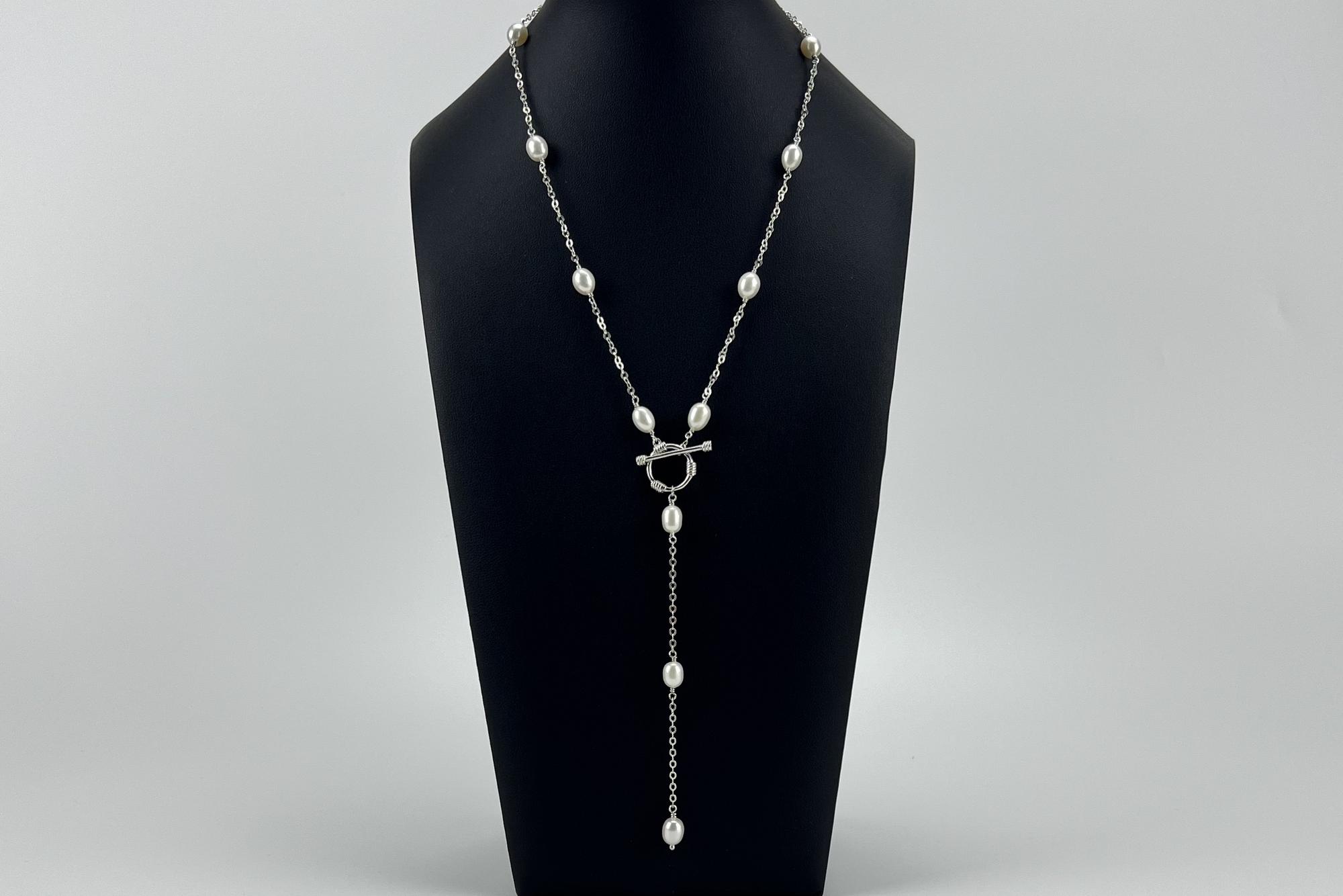 Колье-галстук из натурального жемчуга DARLI